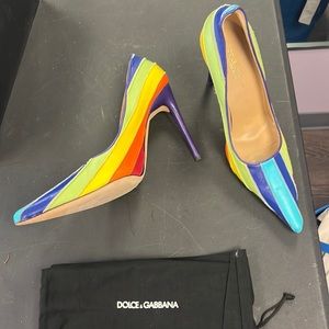 EUC-Dolce & Gabbana Rainbow Heels Nappa Multicolor 6289 110 Pride Fits like nine